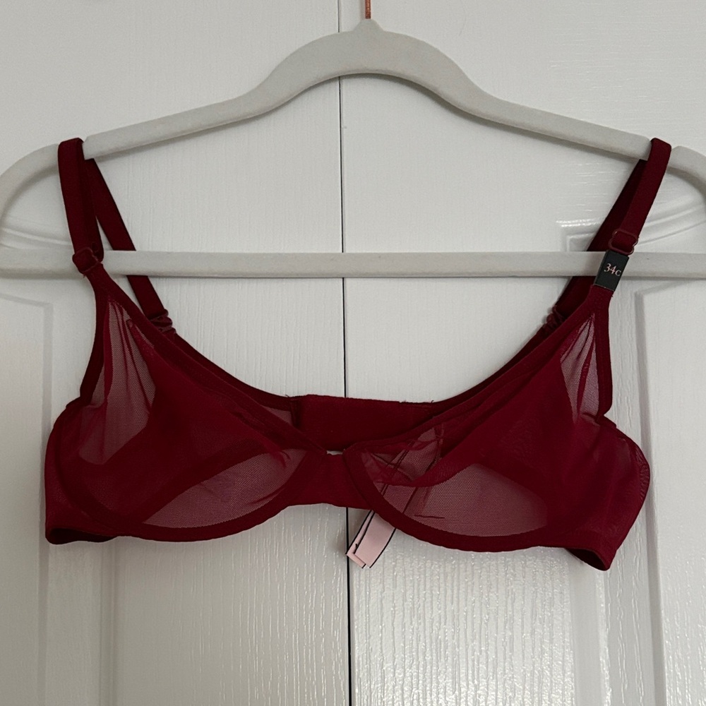 Victoria’s Secret Sheer Burgundy Underwire Bra